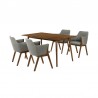 Armen Living Westmont and Renzo Walnut 5 Piece Dining Set Charcoal