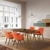 Armen Living Westmont and Renzo Walnut 5 Piece Dining Set Orange