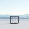 Azzurro Living Seaview Side Table With Matte Charcoal Aluminum Frame And Honed Carrara Marble - Lifestyle