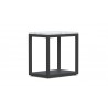 Azzurro Living Seaview Side Table With Matte Charcoal Aluminum Frame And Honed Carrara Marble - Angled