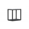 Azzurro Living Seaview Side Table With Matte Charcoal Aluminum Frame And Honed Carrara Marble - Back Angled