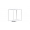 Azzurro Living Seaview Side Table With Matte White Aluminum Frame And Honed Carrara Marble - Back Angled
