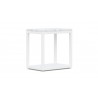 Azzurro Living Seaview Side Table With Matte White Aluminum Frame And Honed Carrara Marble - Angled