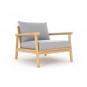 Royal Teak Seville Club Chair with Granite Cushions Front Angle