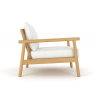 Royal Teak Seville Club Chair with White Cushions Side