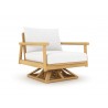 Royal Teak Seville Swivel Chair with White Cushions