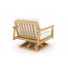 Royal Teak Seville Swivel Chair with White Cushions Back