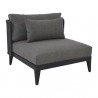 Sunpan Ibiza Armless Chair in Charcoal - Gracebay Grey - Front Side Angle