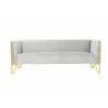Manhattan Comfort Vector 81.5 in. Grey and Gold Velvet 3-Seat Sofa Front - Manhattan Comfort Vector 81.5 in. Grey and Gold Velvet 3-Seat Sofa Front