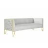 Manhattan Comfort Vector 81.5 in. Grey and Gold Velvet 3-Seat Sofa  - Manhattan Comfort Vector 81.5 in. Grey and Gold Velvet 3-Seat Sofa 