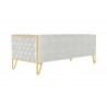 Manhattan Comfort Vector 81.5 in. Grey and Gold Velvet 3-Seat Sofa Back Angle