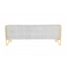 Manhattan Comfort Vector 81.5 in. Grey and Gold Velvet 3-Seat Sofa Back