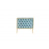 Manhattan Comfort Vector 81.5 in. Ocean Blue and Gold Velvet 3-Seat Sofa Side