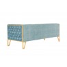 Manhattan Comfort Vector 81.5 in. Ocean Blue and Gold Velvet 3-Seat Sofa Back Angle