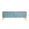 Manhattan Comfort Vector 81.5 in. Ocean Blue and Gold Velvet 3-Seat Sofa Back