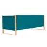 Manhattan Comfort Trillium 83.07 in. Aqua Blue and Gold 3-Seat Sofa Back Angle