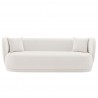 Manhattan Comfort Contemporary Siri Linen Weave 92.52 Sofa with Pillows In Cream Front