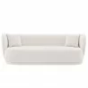 Manhattan Comfort Contemporary Siri Linen Weave 92.52 Sofa with Pillows In Cream Front - Manhattan Comfort Contemporary Siri Linen Weave 92.52 Sofa with Pillows In Cream Front