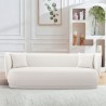 Manhattan Comfort Contemporary Siri Linen Weave 92.52 Sofa with Pillows In Cream