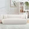 Manhattan Comfort Contemporary Siri Linen Weave 92.52 Sofa with Pillows In Cream - Manhattan Comfort Contemporary Siri Linen Weave 92.52 Sofa with Pillows In Cream