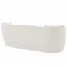 Manhattan Comfort Contemporary Siri Linen Weave 92.52 Sofa with Pillows In Cream Back  - Manhattan Comfort Contemporary Siri Linen Weave 92.52 Sofa with Pillows In Cream Back 