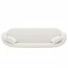 Manhattan Comfort Contemporary Siri Linen Weave 92.52 Sofa with Pillows In Cream Top - Manhattan Comfort Contemporary Siri Linen Weave 92.52 Sofa with Pillows In Cream Top