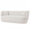 Manhattan Comfort Contemporary Siri Linen Weave 92.52 Sofa with Pillows In Cream Front