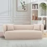 Manhattan Comfort Contemporary Siri Linen Weave 92.52 Sofa with Pillows In Wheat - Manhattan Comfort Contemporary Siri Linen Weave 92.52 Sofa with Pillows In Wheat