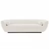 Manhattan Comfort Contemporary Ulka Chenille Sofa with Pillows In Cream Front - Manhattan Comfort Contemporary Ulka Chenille Sofa with Pillows In Cream Front