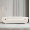 Manhattan Comfort Contemporary Ulka Chenille Sofa with Pillows In Cream - Manhattan Comfort Contemporary Ulka Chenille Sofa with Pillows In Cream