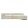 Manhattan Comfort Contemporary Daria Chenille Sofa Sectional with Pillows In Ivory Front