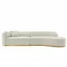 Manhattan Comfort Contemporary Daria Chenille Sofa Sectional with Pillows In Ivory Front - Manhattan Comfort Contemporary Daria Chenille Sofa Sectional with Pillows In Ivory Front
