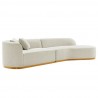 Manhattan Comfort Contemporary Daria Chenille Sofa Sectional with Pillows In Ivory Side