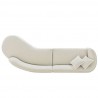 Manhattan Comfort Contemporary Daria Chenille Sofa Sectional with Pillows In Ivory Top