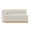 Manhattan Comfort Contemporary Daria Chenille Sofa Sectional with Pillows In Ivory Half