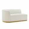 Manhattan Comfort Contemporary Daria Chenille Sofa Sectional with Pillows In Ivory Side