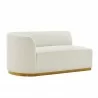 Manhattan Comfort Contemporary Daria Chenille Sofa Sectional with Pillows In Ivory Side - Manhattan Comfort Contemporary Daria Chenille Sofa Sectional with Pillows In Ivory Side