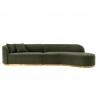 Manhattan Comfort Contemporary Daria Chenille Sofa Sectional with Pillows In Olive Green Front