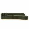 Manhattan Comfort Contemporary Daria Chenille Sofa Sectional with Pillows In Olive Green Front - Manhattan Comfort Contemporary Daria Chenille Sofa Sectional with Pillows In Olive Green Front