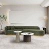 Manhattan Comfort Contemporary Daria Chenille Sofa Sectional with Pillows In Olive Green