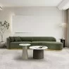 Manhattan Comfort Contemporary Daria Chenille Sofa Sectional with Pillows In Olive Green - Manhattan Comfort Contemporary Daria Chenille Sofa Sectional with Pillows In Olive Green