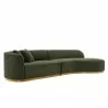 Manhattan Comfort Contemporary Daria Chenille Sofa Sectional with Pillows In Olive Green Side - Manhattan Comfort Contemporary Daria Chenille Sofa Sectional with Pillows In Olive Green Side