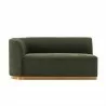 Manhattan Comfort Contemporary Daria Chenille Sofa Sectional with Pillows In Olive Green Half - Manhattan Comfort Contemporary Daria Chenille Sofa Sectional with Pillows In Olive Green Half