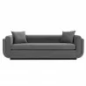 Manhattan Comfort Contemporary Edmonda Velvet Sofa with Pillows In Dark Grey Front - Manhattan Comfort Contemporary Edmonda Velvet Sofa with Pillows In Dark Grey Front