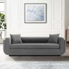 Manhattan Comfort Contemporary Edmonda Velvet Sofa with Pillows In Dark Grey