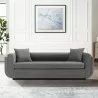 Manhattan Comfort Contemporary Edmonda Velvet Sofa with Pillows In Dark Grey - Manhattan Comfort Contemporary Edmonda Velvet Sofa with Pillows In Dark Grey