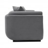 Manhattan Comfort Contemporary Edmonda Velvet Sofa with Pillows In Dark Grey  Side