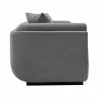Manhattan Comfort Contemporary Edmonda Velvet Sofa with Pillows In Dark Grey  Side - Manhattan Comfort Contemporary Edmonda Velvet Sofa with Pillows In Dark Grey  Side