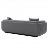 Manhattan Comfort Contemporary Edmonda Velvet Sofa with Pillows In Dark Grey Back