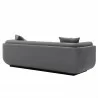 Manhattan Comfort Contemporary Edmonda Velvet Sofa with Pillows In Dark Grey Back - Manhattan Comfort Contemporary Edmonda Velvet Sofa with Pillows In Dark Grey Back